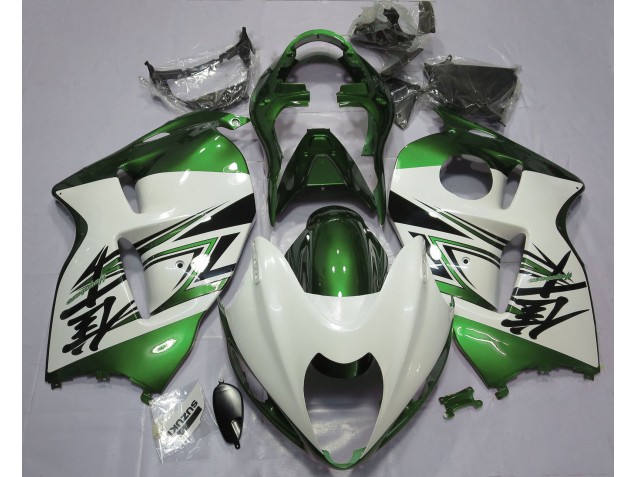 Outlet 1997-2007 Suzuki GSXR 1300 Motorcycle Fairings - Gloss White & Green