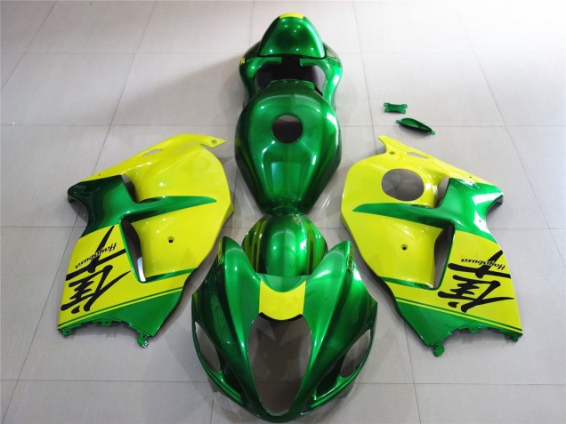 Outlet 1997-2007 Suzuki GSXR 1300 Motorcycle Fairings - Green and Yellow