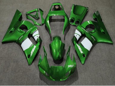Outlet 1998-2002 Yamaha R6 Motorcycle Fairings - Deep Green & White