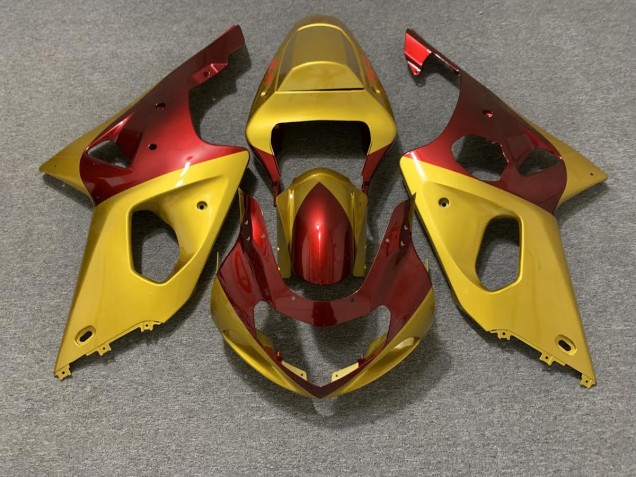 Outlet 2000-2002 Suzuki GSXR 1000 Motorcycle Fairings - Gold and Red