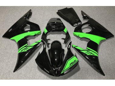 Outlet 2003-2005 Yamaha R6 Motorcycle Fairings - Gloss Black and Green