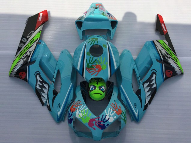 Outlet 2004-2005 Honda CBR1000RR Motorcycle Fairings - Light Blue Shark