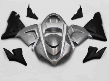 Outlet 2004-2005 Kawasaki ZX10R Motorcycle Fairings - Silver Black