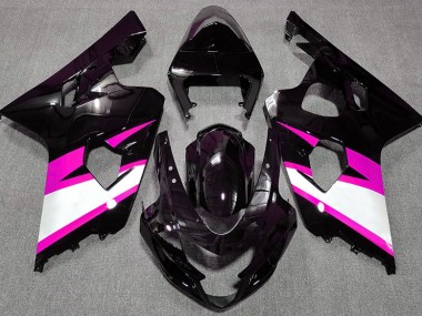 Outlet 2004-2005 Suzuki GSXR 600-750 Motorcycle Fairings - Gloss Black & Pink