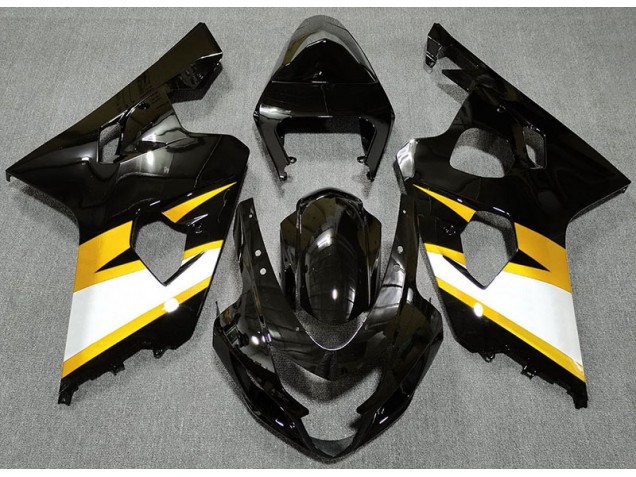 Outlet 2004-2005 Suzuki GSXR 600-750 Motorcycle Fairings - Gloss Black & Yellow