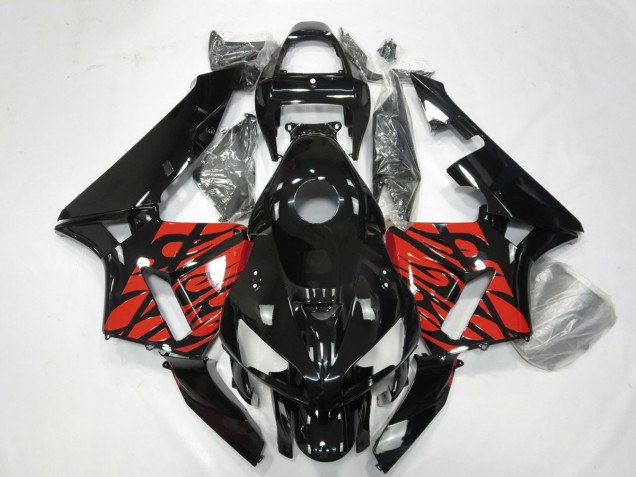 Outlet 2005-2006 Honda CBR600RR Motorcycle Fairings - Black and Tribal Red
