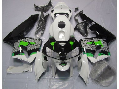 Outlet 2005-2006 Honda CBR600RR Motorcycle Fairings - Green Splatter on Gloss Black