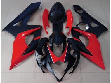 Outlet 2005-2006 Suzuki GSXR 1000 Motorcycle Fairings - Matte Black & Red