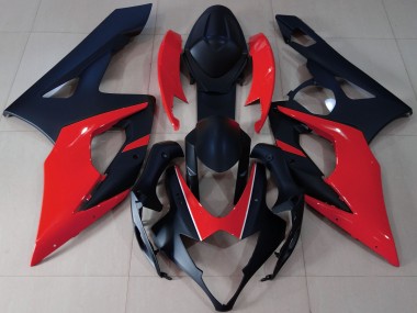 Outlet 2005-2006 Suzuki GSXR 1000 Motorcycle Fairings - Matte Black & Red