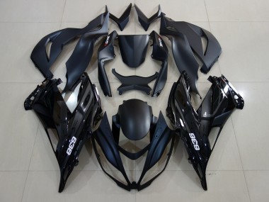 Outlet 2007-2008 Kawasaki ZX6R Motorcycle Fairings - Gloss Black 636 Logo