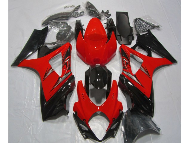 Outlet 2007-2008 Suzuki GSXR 1000 Motorcycle Fairings - Lava Red and Black