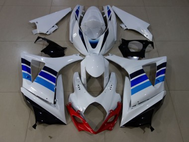 Outlet 2007-2008 Suzuki GSXR 1000 Motorcycle Fairings - OEM Style Blue and White