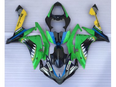 Outlet 2007-2008 Yamaha R1 Motorcycle Fairings - Green Shark