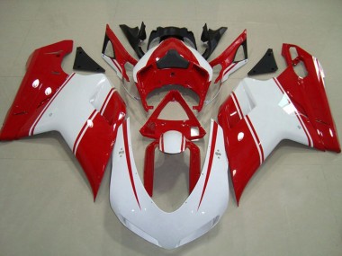 Outlet 2007-2012 Ducati 848 1098 1198 Motorcycle Fairings - Red and White Pin