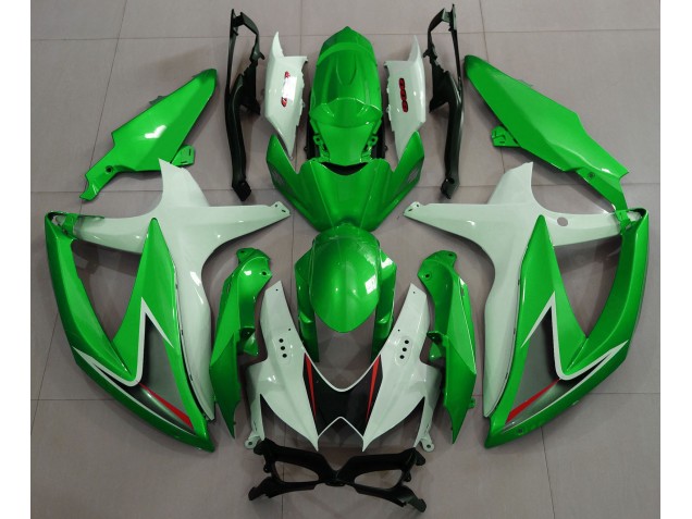 Outlet 2008-2010 Suzuki GSXR 600-750 Motorcycle Fairings - Gloss Green & White