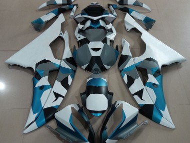 Outlet 2008-2016 Yamaha R6 Motorcycle Fairings - Glacier Blue Snow Camo