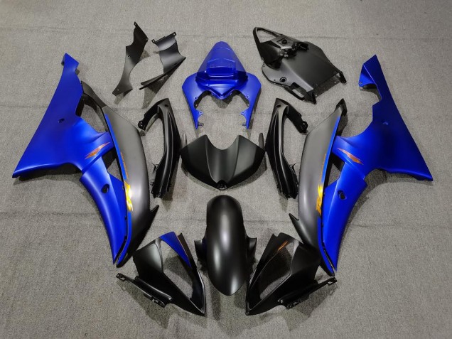 Outlet 2008-2016 Yamaha R6 Motorcycle Fairings - Matte Black and Blue