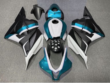 Outlet 2009-2012 Honda CBR600RR Motorcycle Fairings - Matte Black and Light Blue Star