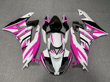 Outlet 2009-2012 Kawasaki ZX6R Motorcycle Fairings - Pink White and Black Zag