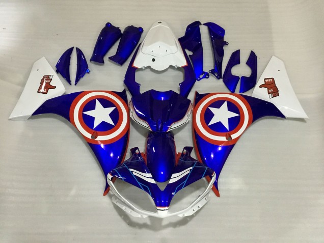 Outlet 2009-2012 Yamaha R1 Motorcycle Fairings - Captain America