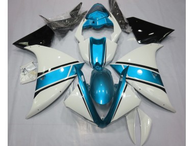 Outlet 2009-2012 Yamaha R1 Motorcycle Fairings - Gloss White and Light Blue