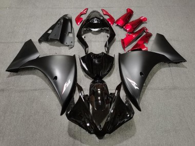 Outlet 2009-2012 Yamaha R1 Motorcycle Fairings - Matte Black and Red