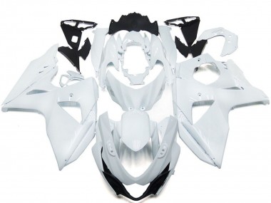 Outlet 2009-2016 Suzuki GSXR 1000 Motorcycle Fairings - Solid Gloss white with Silver logo
