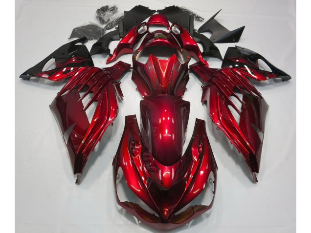 Outlet 2012-2019 Kawasaki ZX14R Motorcycle Fairings - Fire Red Gloss