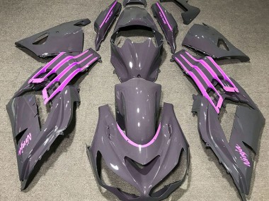 Outlet 2012-2019 Kawasaki ZX14R Motorcycle Fairings - Nardo Gray & Pink