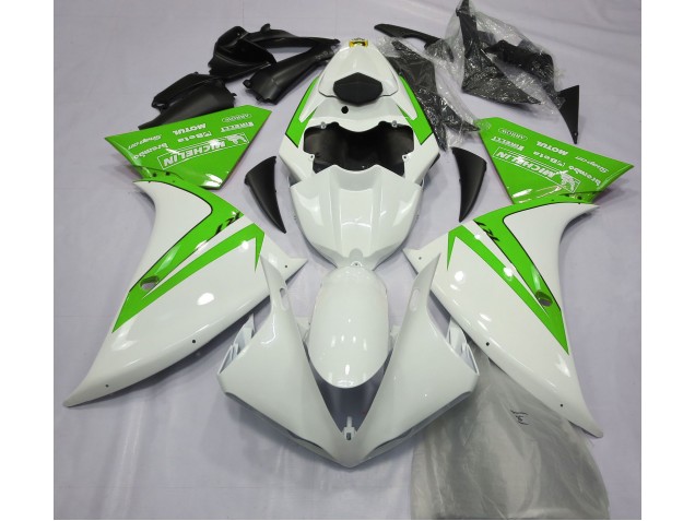 Outlet 2013-2014 Yamaha R1 Motorcycle Fairings - Gloss White and Green