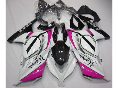 Outlet 2013-2018 Kawasaki Ninja 300 Motorcycle Fairings - Gloss White & Pink