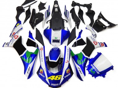 Outlet 2015-2019 Yamaha R1 Motorcycle Fairings - Blue and White 46