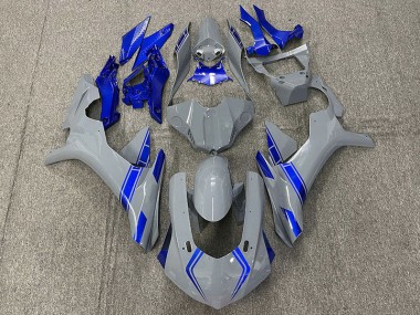 Outlet 2015-2019 Yamaha R1 Motorcycle Fairings - Nardo Gray & Blue Accents