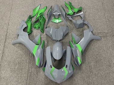 Outlet 2015-2019 Yamaha R1 Motorcycle Fairings - Nardo Gray & Green Accents