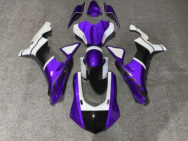 Outlet 2015-2019 Yamaha R1 Motorcycle Fairings - Purple & Carbon Fiber Accents