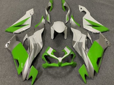 Outlet 2019-2020 Kawasaki ZX6R Motorcycle Fairings - Gloss Green White and Silver